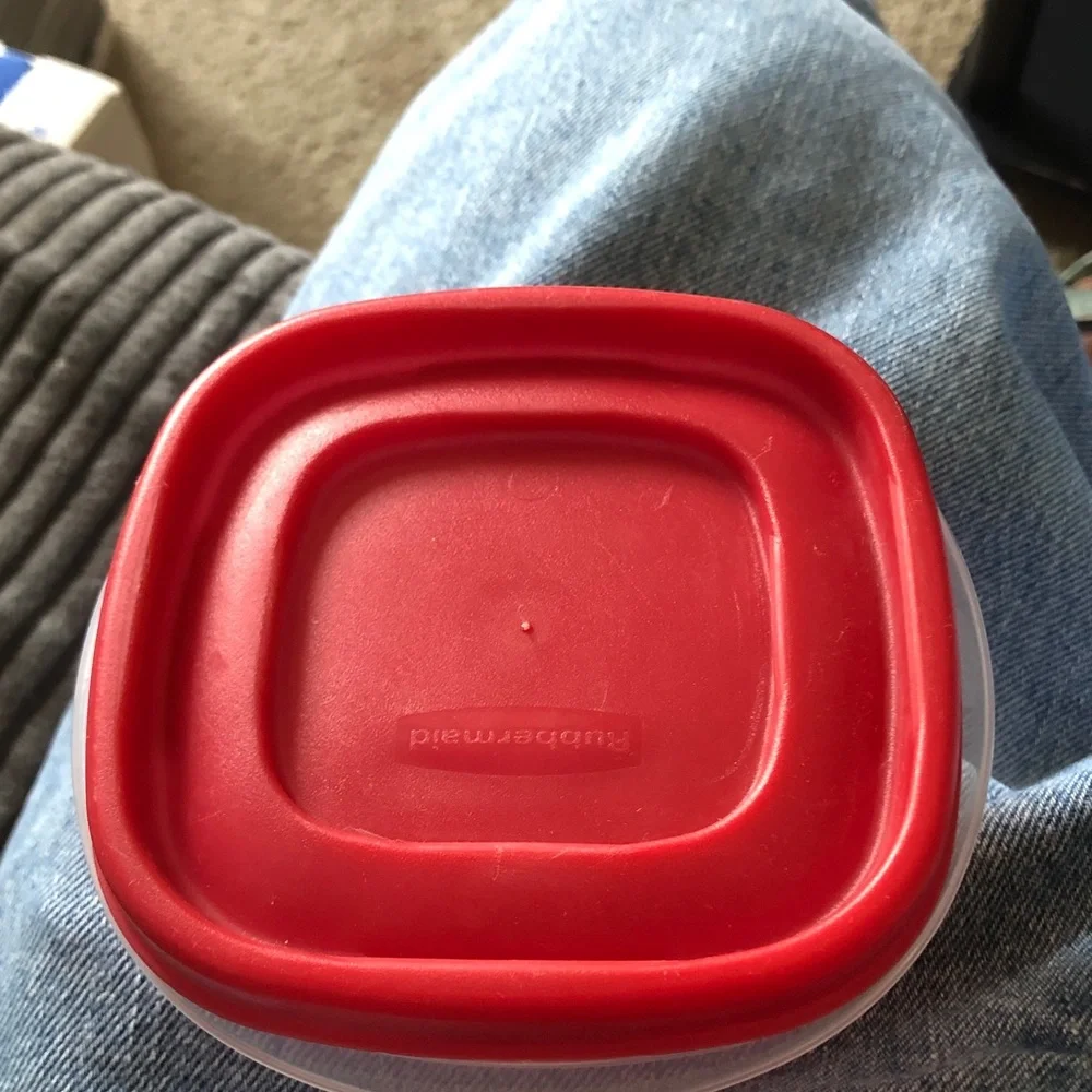 Rubbermaid Red Square Food Storage Container with Red Lid